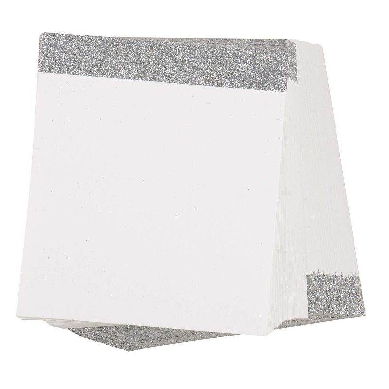 Sustainable Greetings 100-Pack Silver Glitter Place Cards for Weddings, Birthdays Table Setting (2 x 3.5 In)