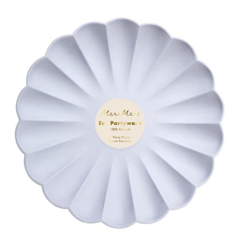 Meri Meri - Pale Blue Simply Eco Large Plates - Disposable Dinnerware - 8ct