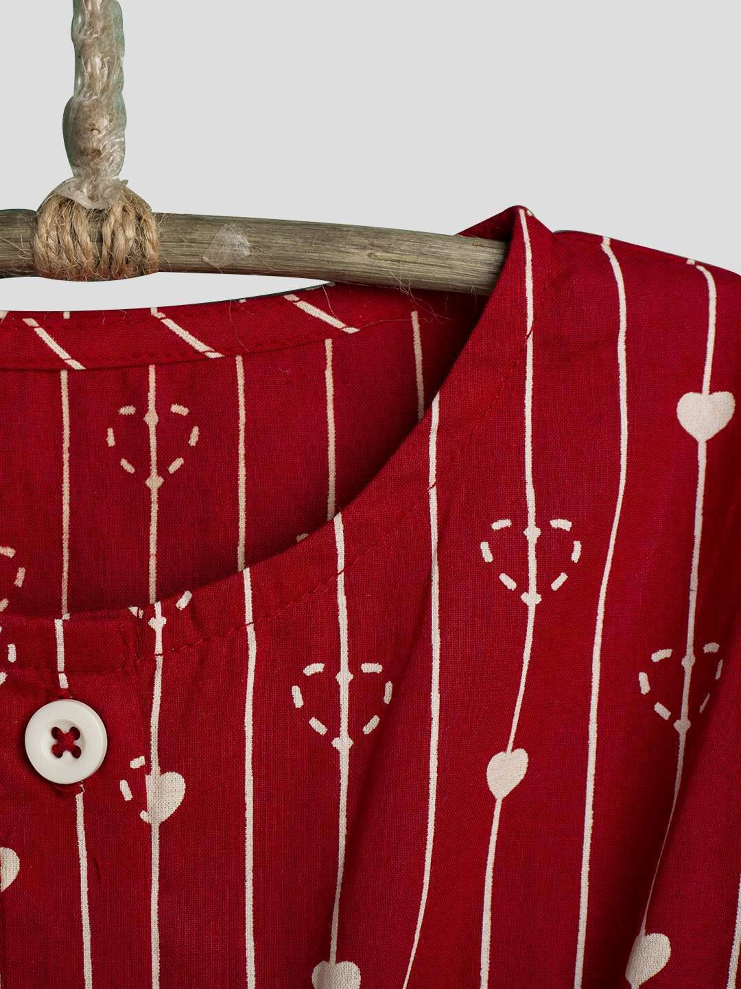 Nino Bambino Kids Red Cotton Printed Jumpsuit