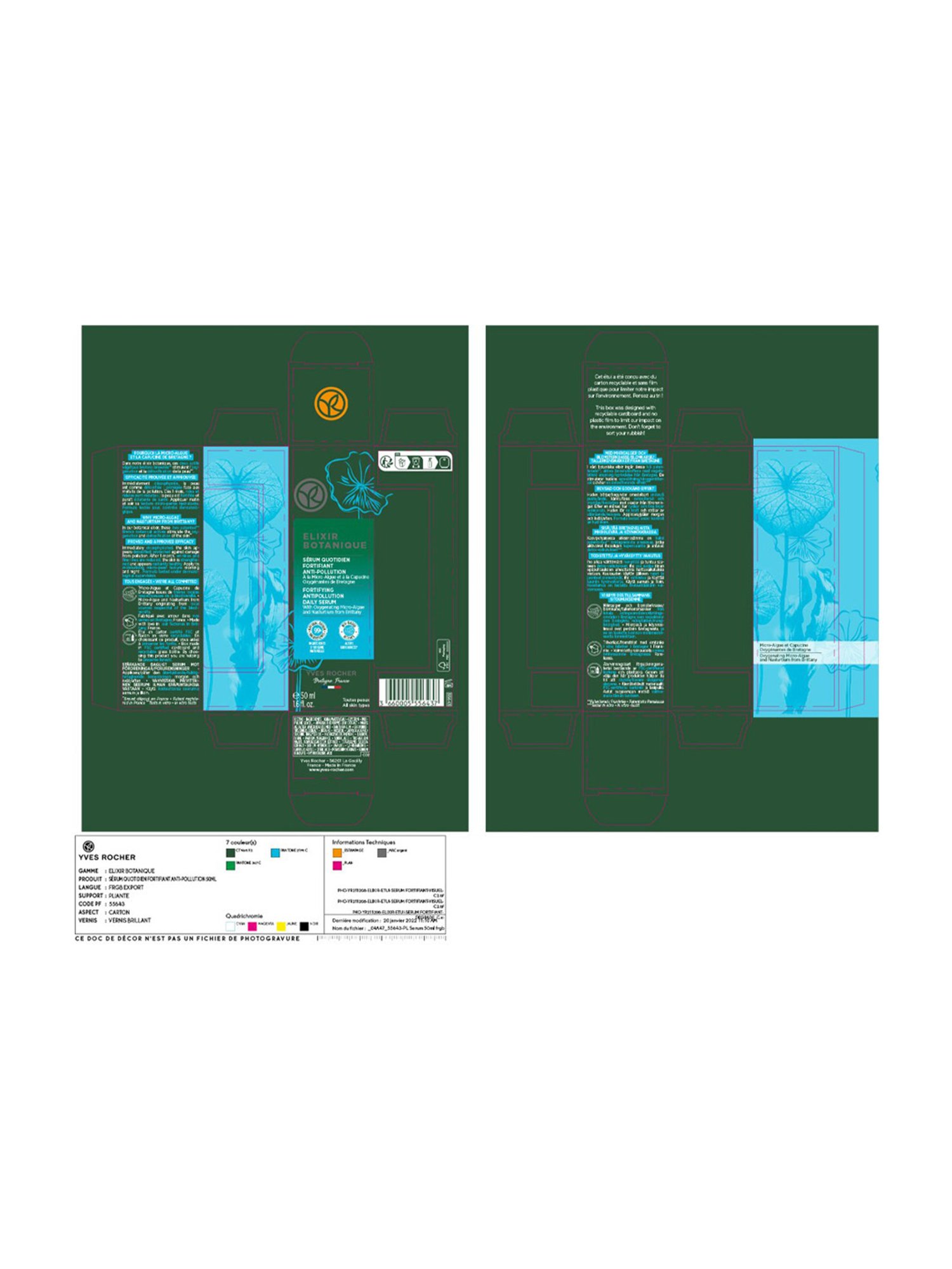 Yves Rocher Elixir Botanique Fortifying Anti-Pollution Daily Serum - 50 ml