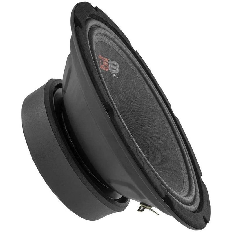 DS18 DS18-PRO-GM8SE Pro GM 8" 480 watt 8 Ohm Mid Range Car and Truck Door Loudspeaker with Black Steel Basket Sealed Back Design (4 Pack)