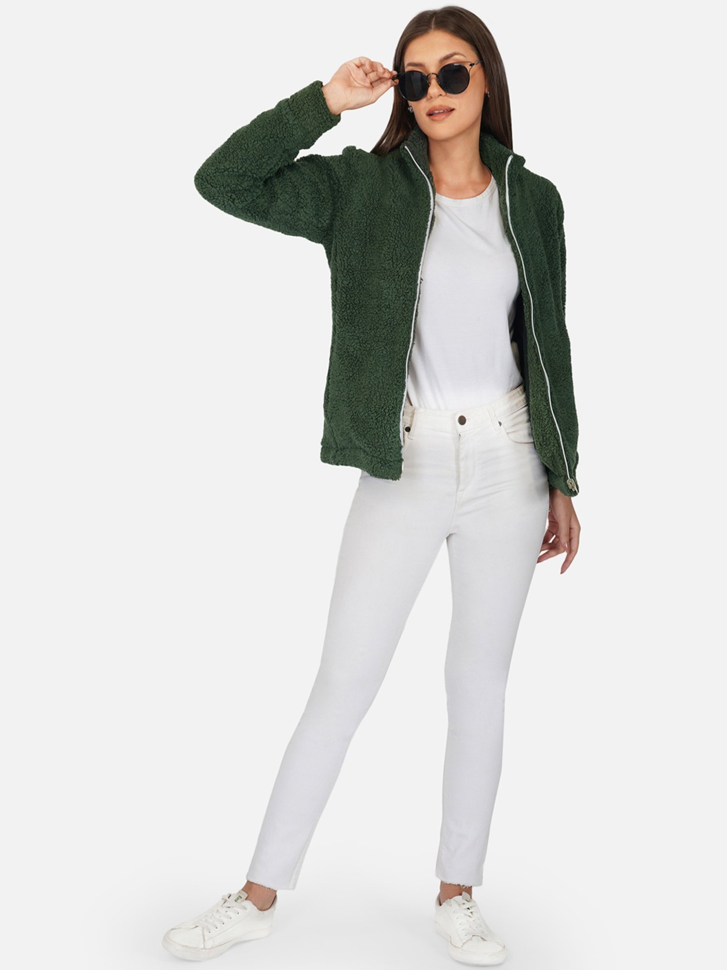 PURYS Green High Neck Jacket