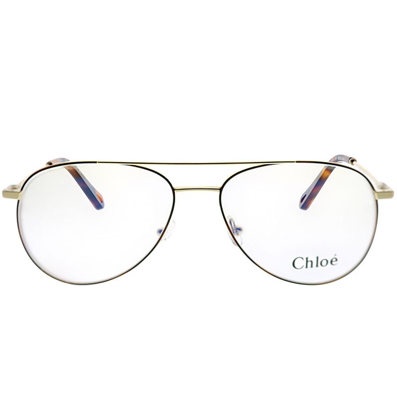 Chloe CE 2137 757 Womens Aviator Sunglasses Gold Black 55mm