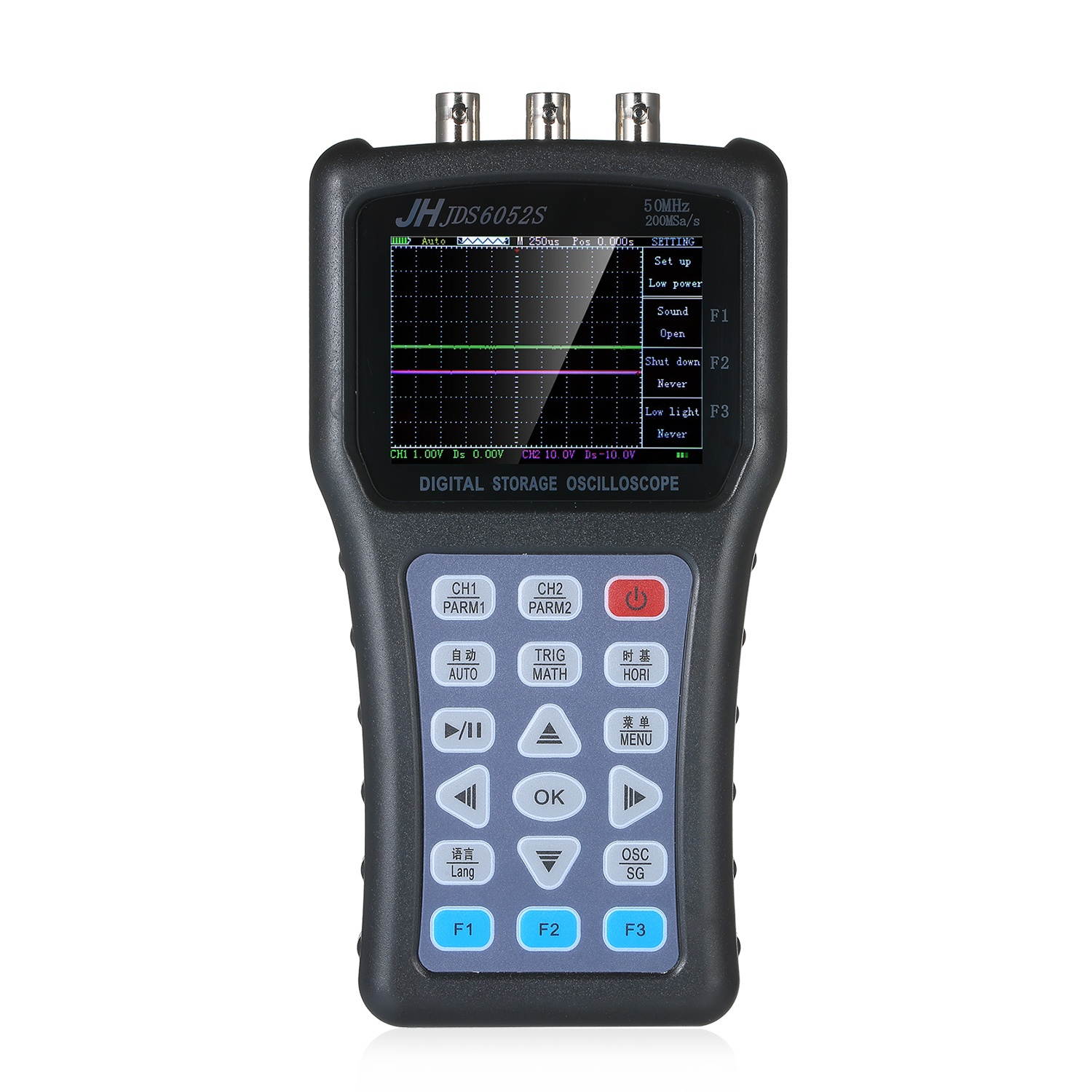2-in-1 Oscilloscope & Function Signal Generator Dual Channel Oscilloscope Handheld Portable Digital Scope Meter Signal Generator 2CH Digital Storage Oscilloscope 50MHz 100MSa/s