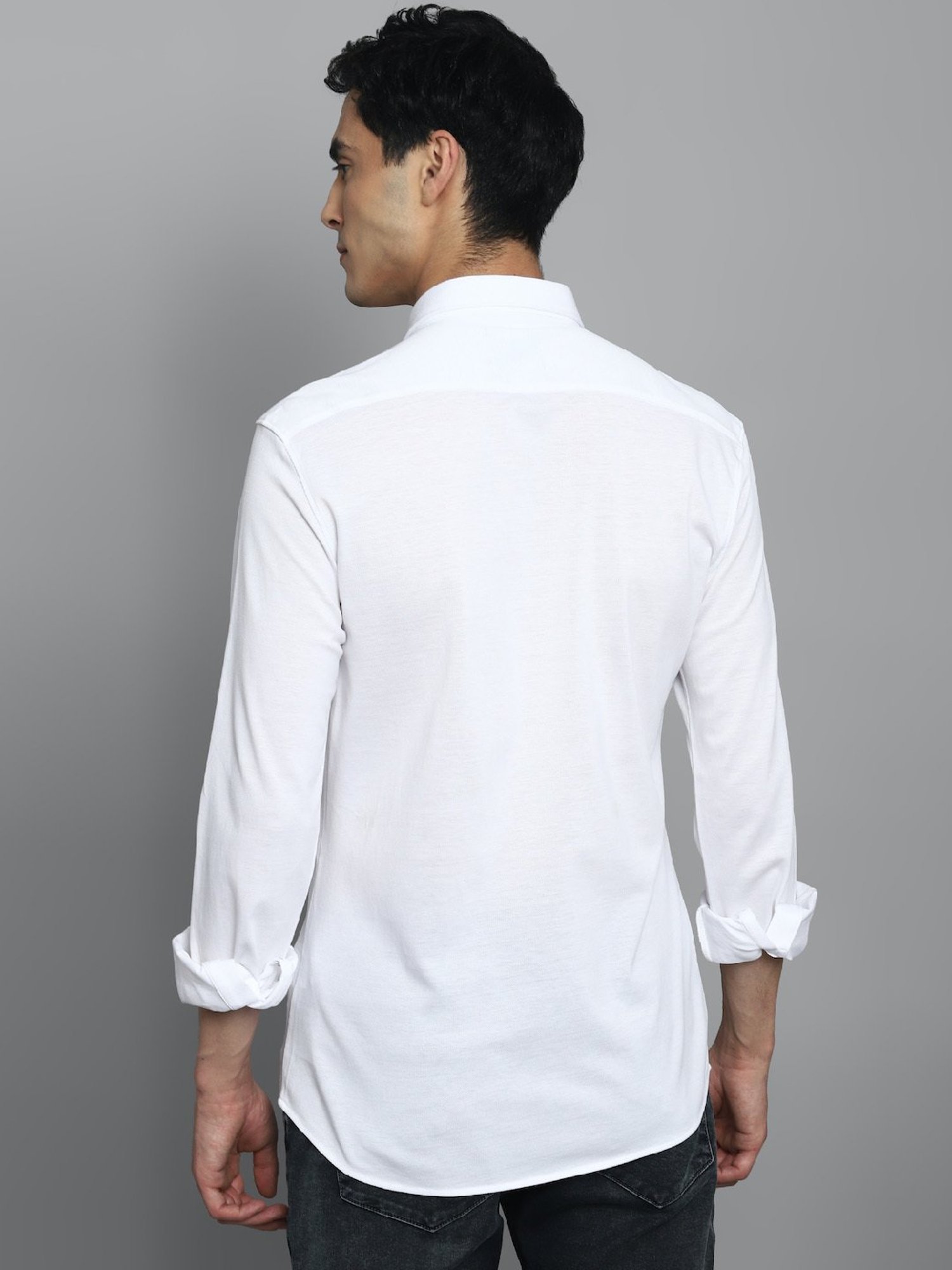 Louis Philippe Sport White Slim Fit Cotton Shirt