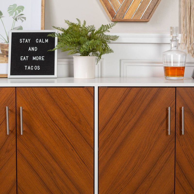 58" Modern Faux Bookmatch Buffet White - Saracina Home