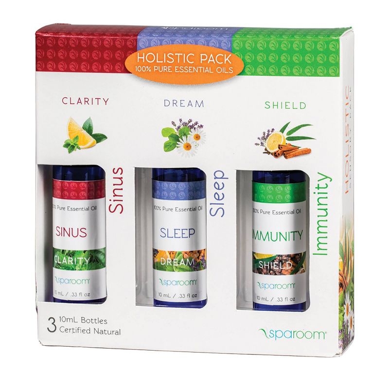 3pk 10ml Sparoom Holistic Pack 100% Pure Essential Oil Sinus, Sleep & Immunity