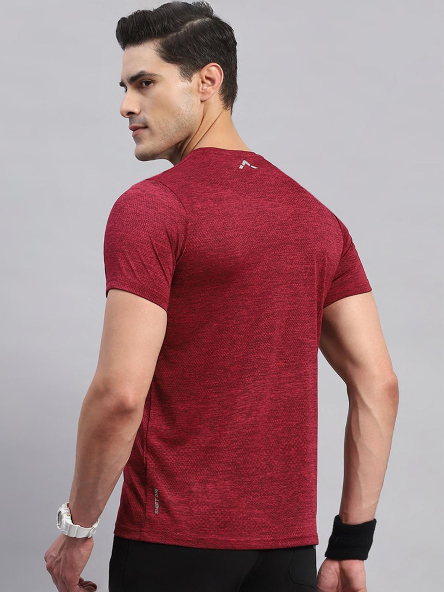 Rock.it Wine Regular Fit Self Pattern T-Shirt