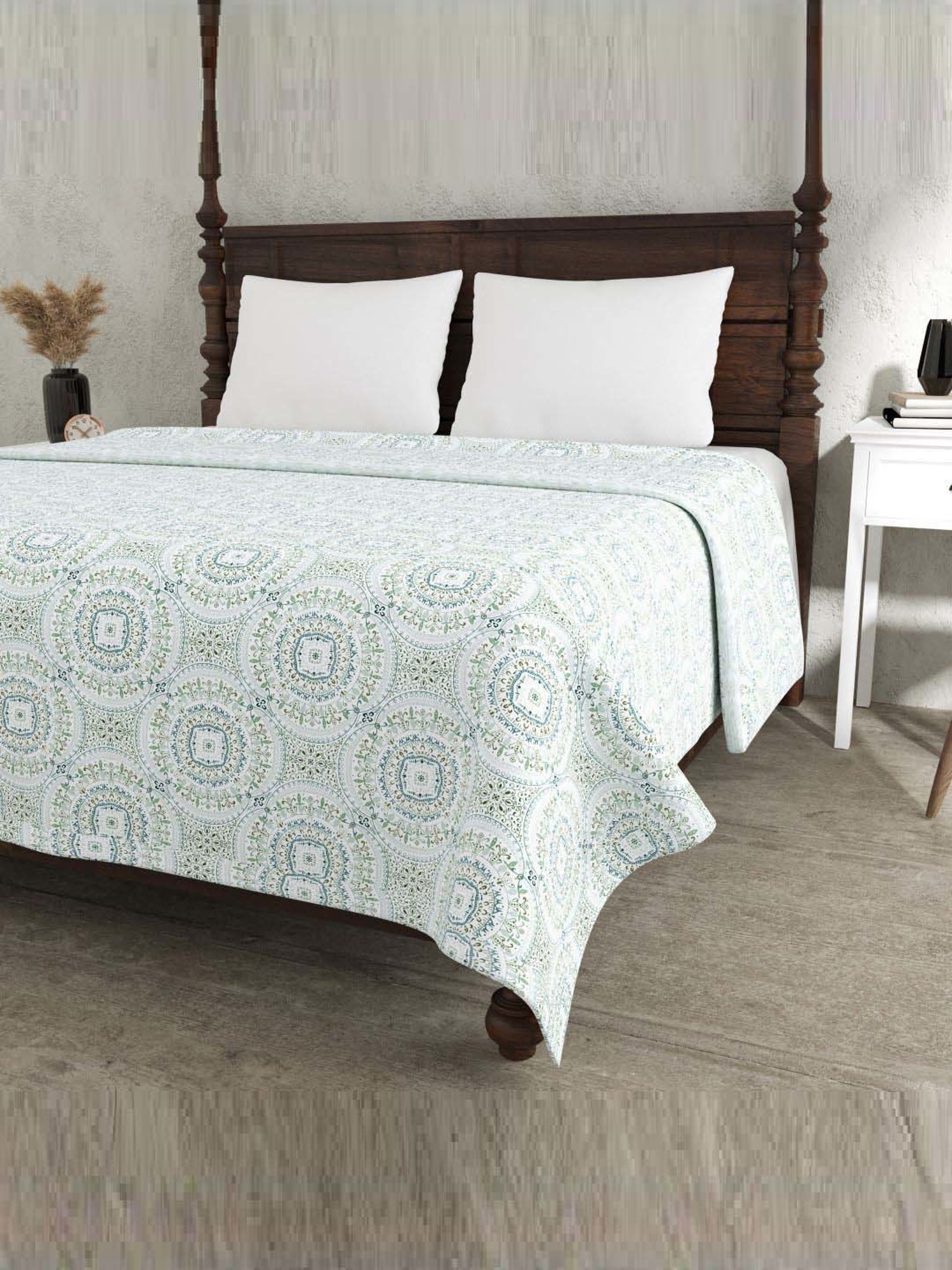 JaipurFabric Fresh Green Mulmul Cotton 150 GSM Reversible Ac Dohar