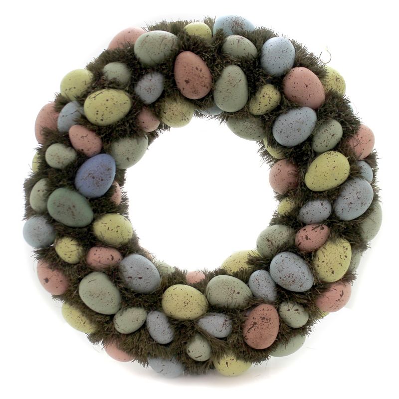 Home Decor 16.0" Pastel Easter Egg Wreath Speckled Spring  -  Wreaths