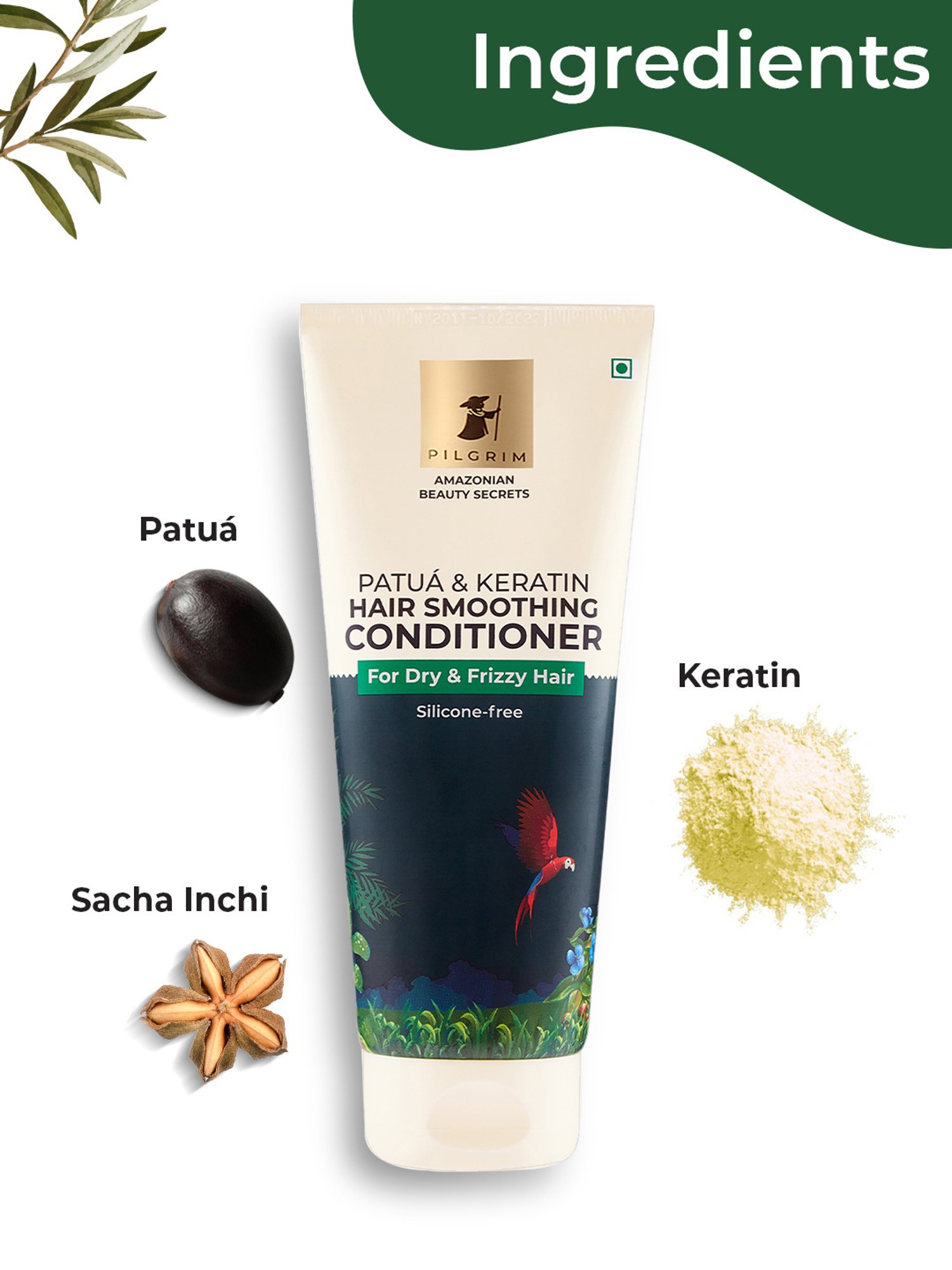 Pilgrim Patua & Keratin Hair Smoothing Conditioner for Dry & Frizzy Hair - 200 ml