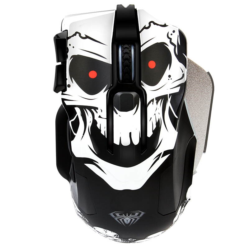 AULA Death Coil  Ergonomic Design, Cool Exterior Wired 8200DPI 10-button 7 Breathing Backlit Light Gaming Mouse For Office And Game, High Compatability - Red