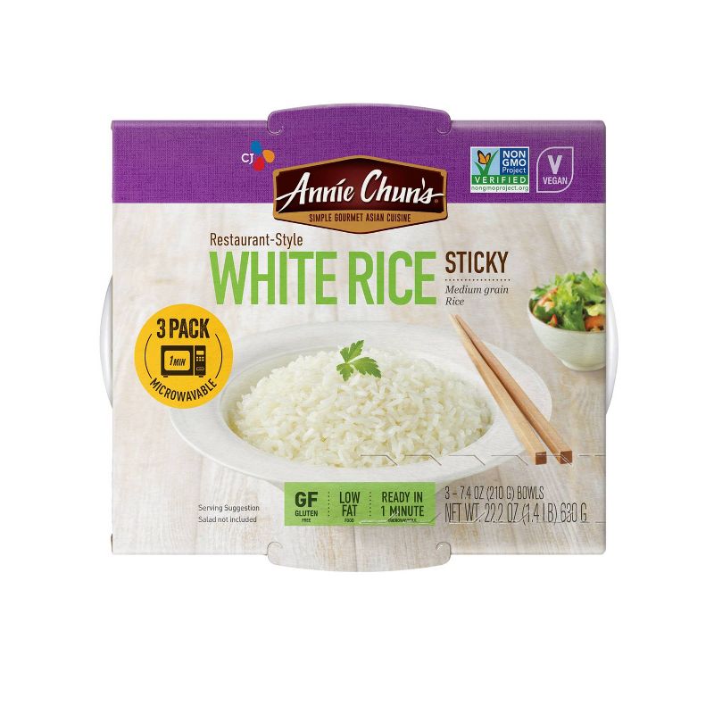 Annie Chun's Rice Express Sticky White 7.4oz/3pk