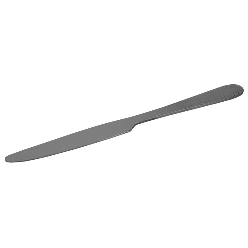 Home Basics Hammered Stainless Steel Dinner Knives, (Pack of 4), Silver