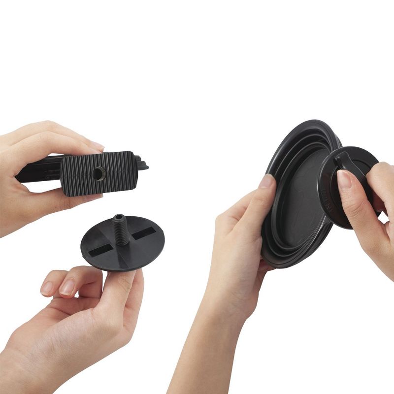 Zodaca Collapsible Dog Crate Bowl, Hanging Silicone Pet Water Food Feeder Cage Coop Cup for Cat Bird, Black