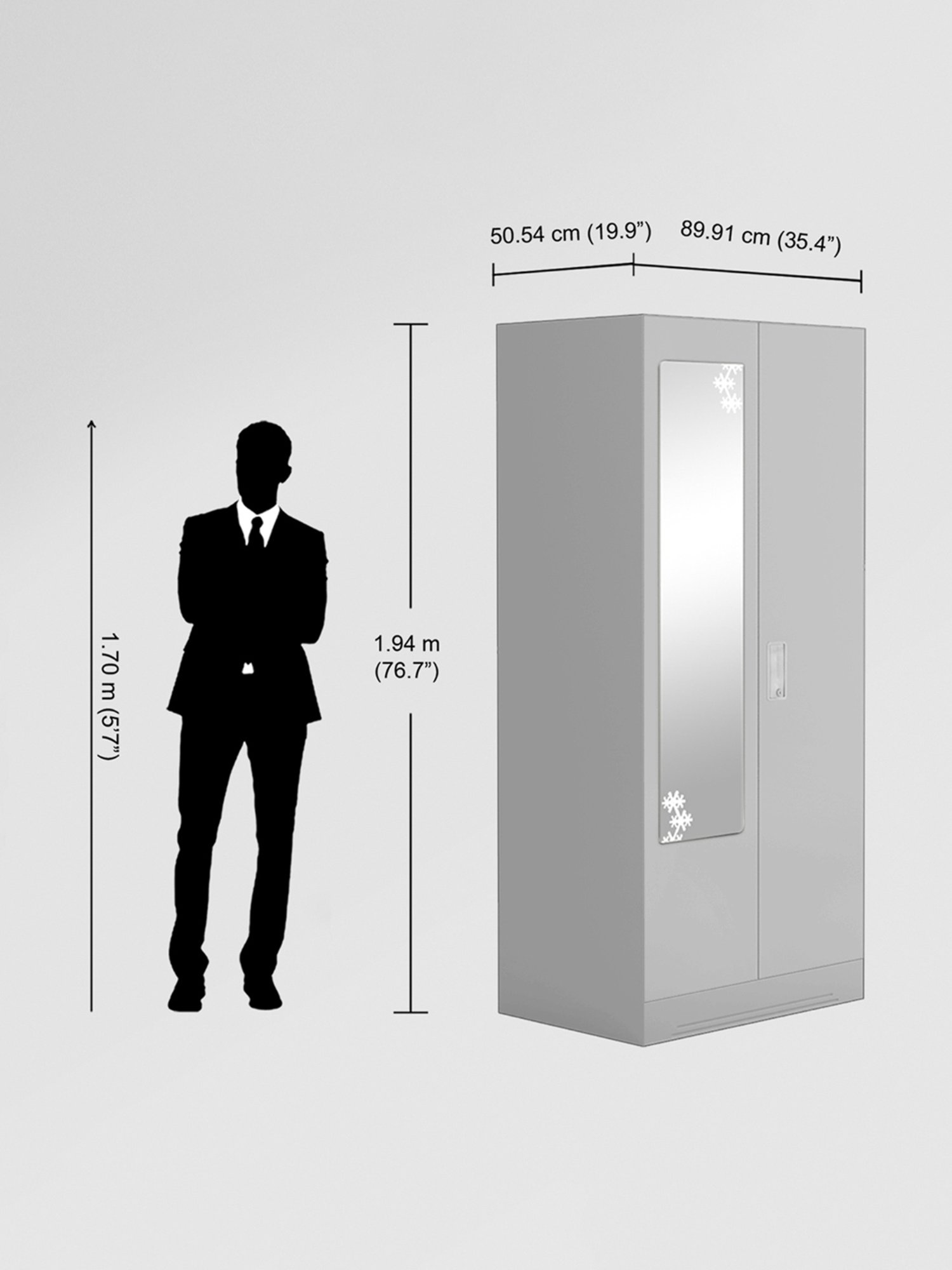 Godrej Interio Slimline 2-Door Steel Almirah, Royal Ivory (1-Year Warranty)