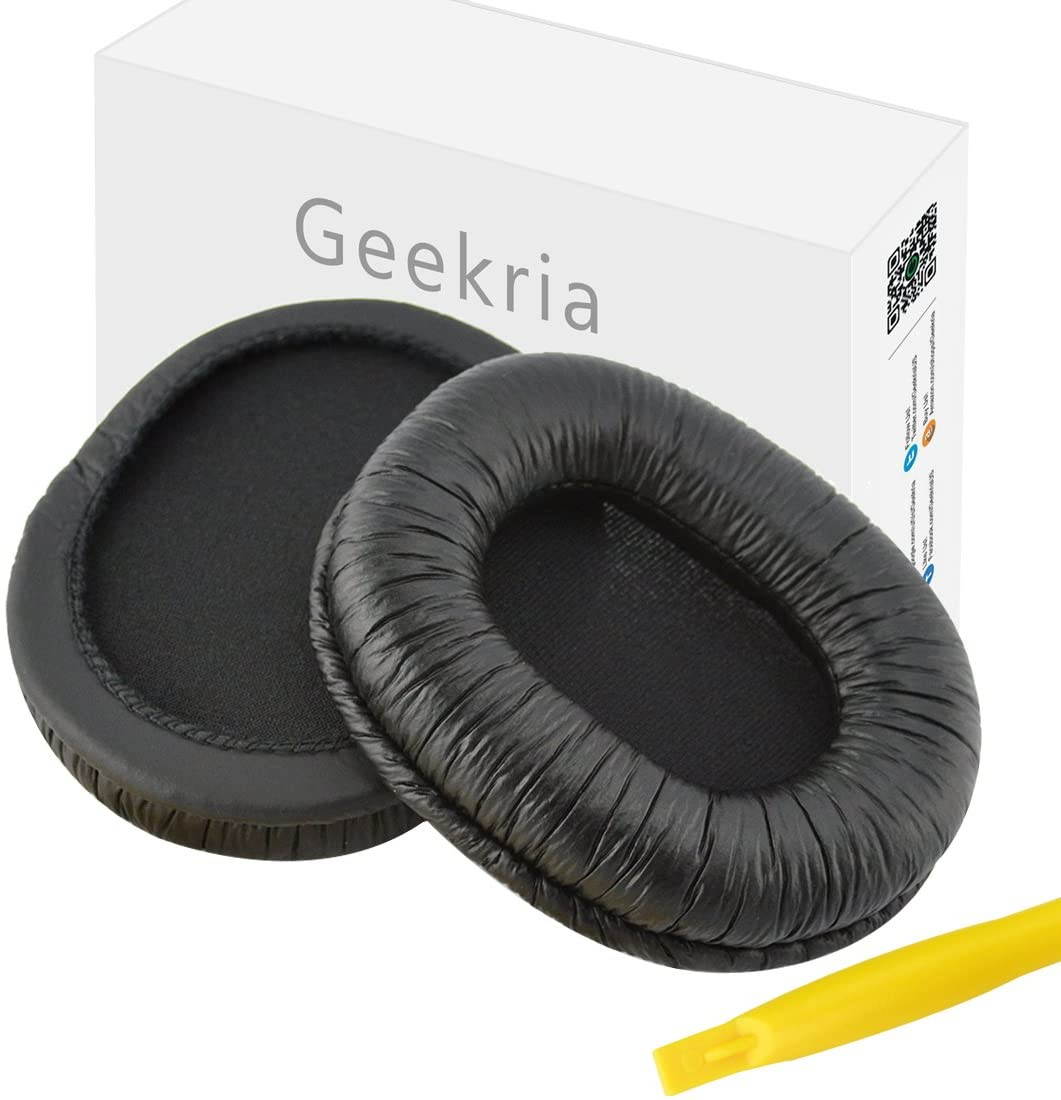 Geekria QuickFit Protein Leather Ear Pads for SONY MDR-7506, MDR-V6, MDR-CD900ST Headphones Replacement Earpads / Ear Cushion / Ear Cups, Headset Ear Cover Repair Parts (Black)