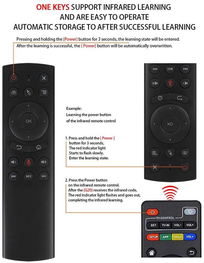 Strqua Air Mouse with 2.4G Wireless Voice Control Sensor, G20s Voice Remote Control for PC Android TV Box.