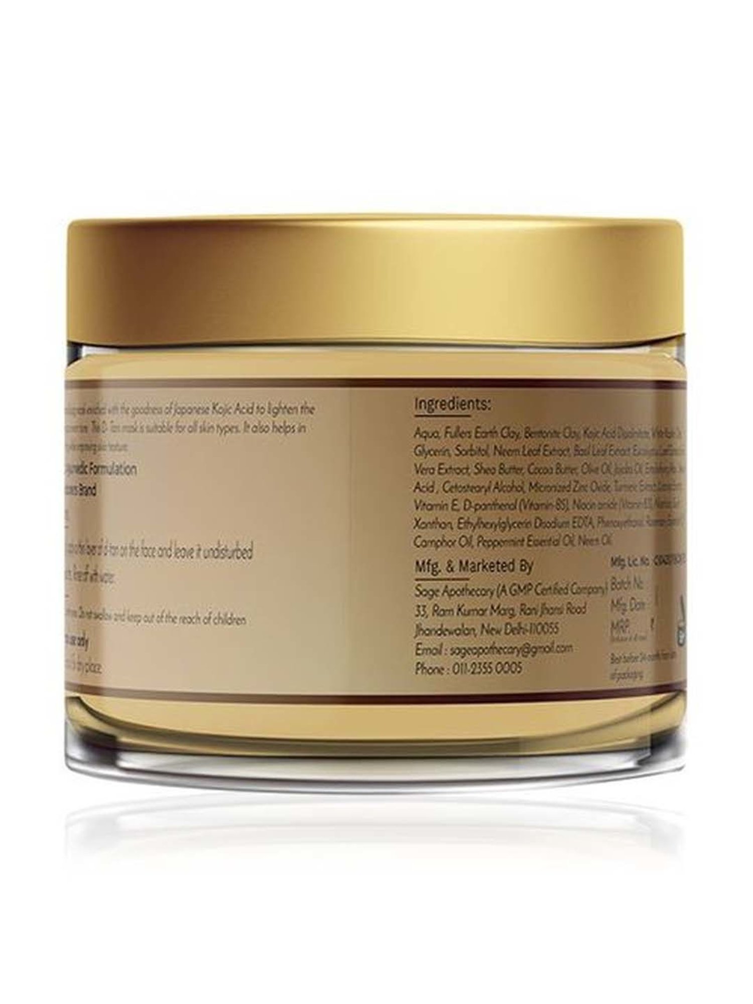 Sage Apothecary Indian D Tan Mask Japanese Kojic Acid - 100 gm