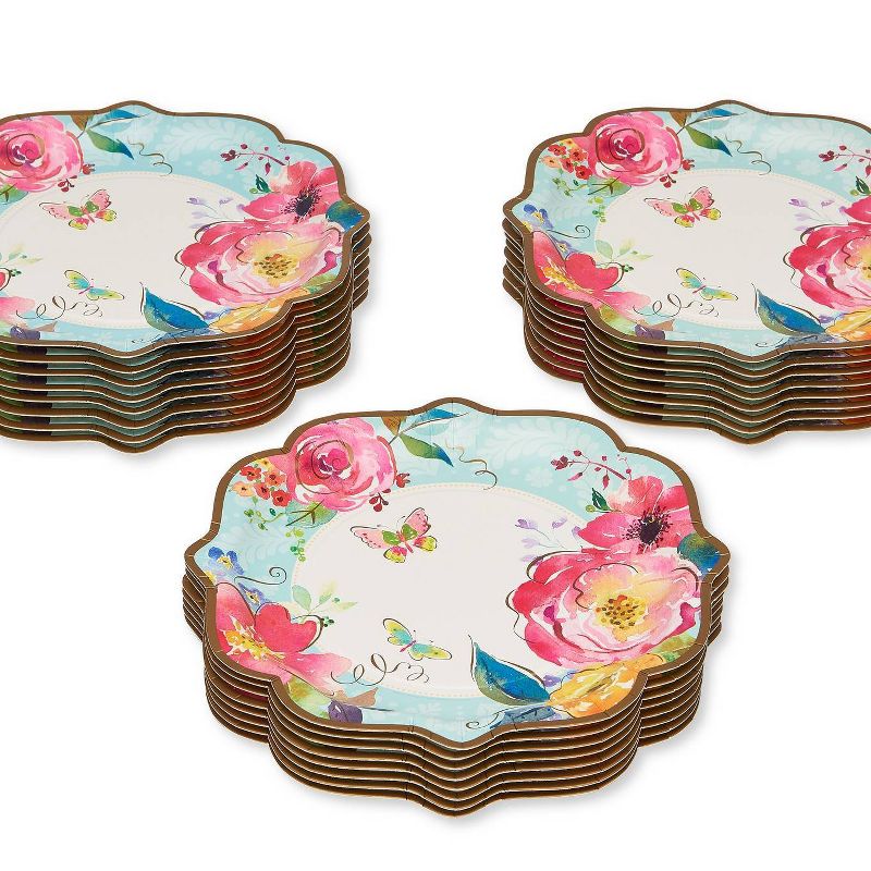 24ct Large Dinner Plates Jardin - Papyrus