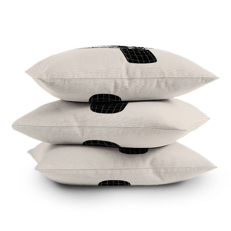 16"x16" Alisa Galitsyna Snake Plant Square Throw Pillow Black/White - Deny Designs