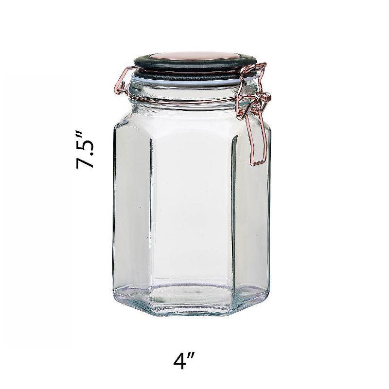 Amici Home Adler Copper Glass Canister, Medium, 42oz, Set of 2