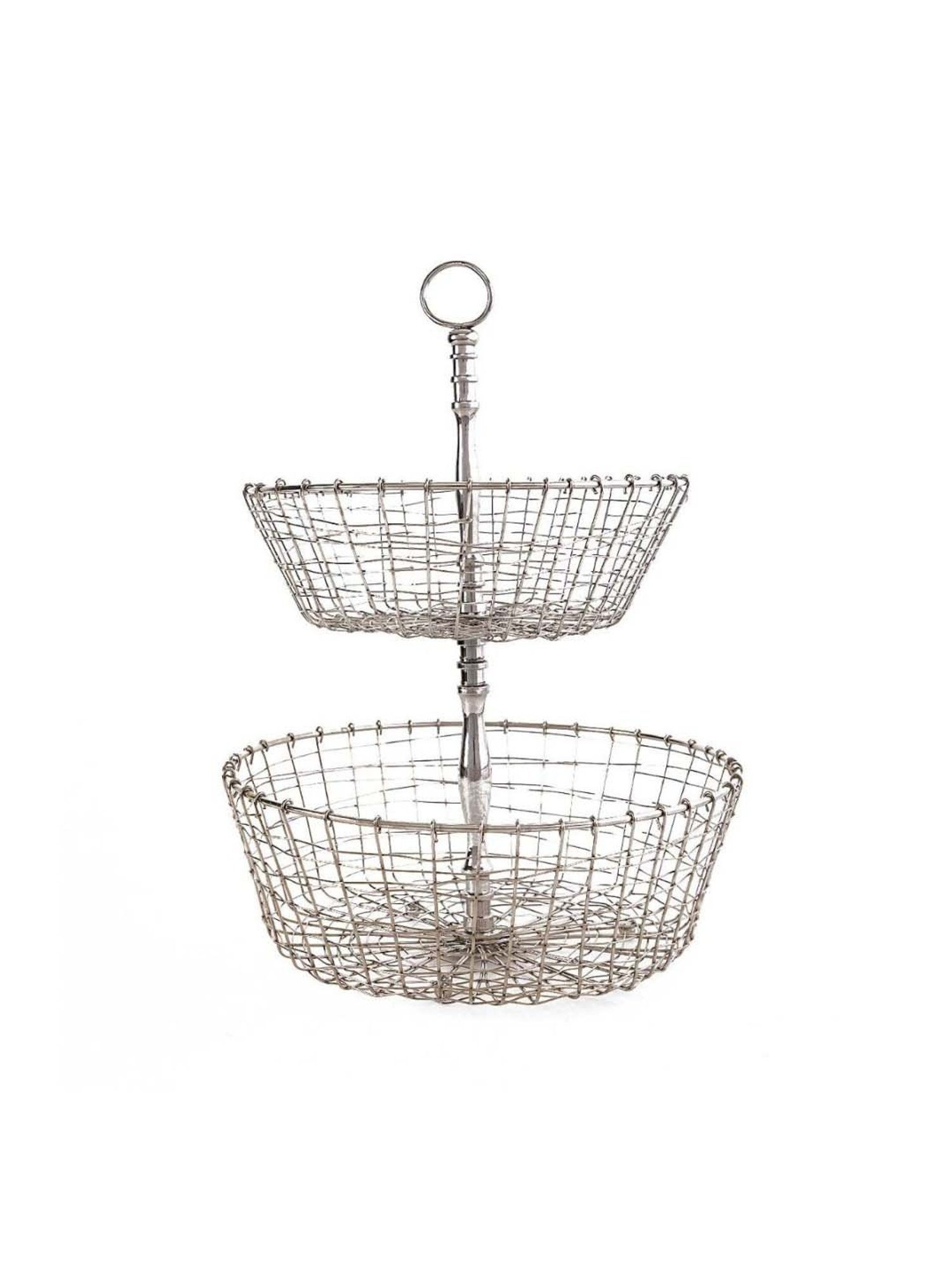 Home4U Silver Stainless Steel Fruit Basket - Set of 1