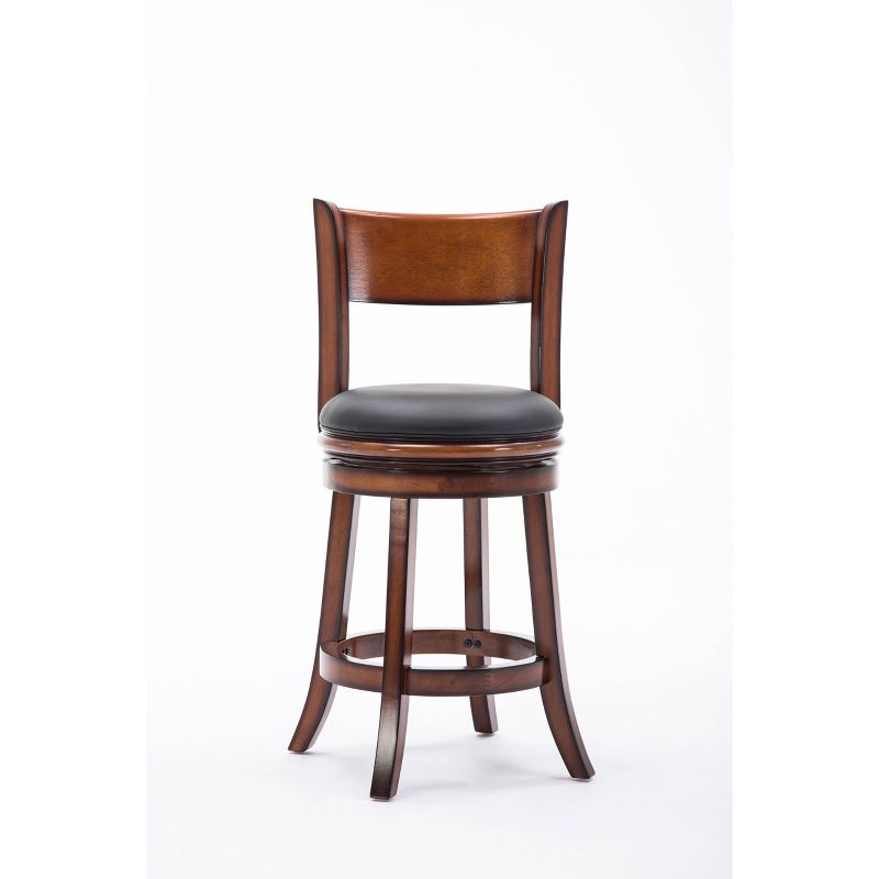 Boraam Industries Palmetto Swivel 24" Counter Height Barstool - Chestnut