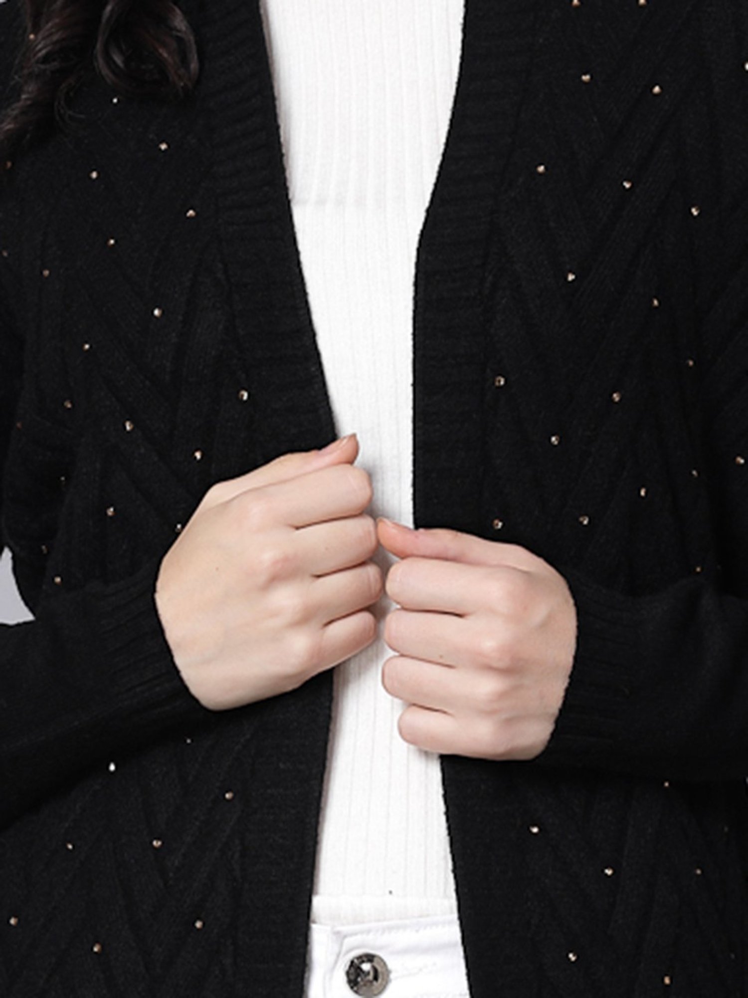 Mafadeny Black Long Shrug