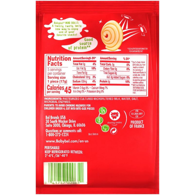 Babybel Mini Rolls Cheese - 5ct/2.99oz