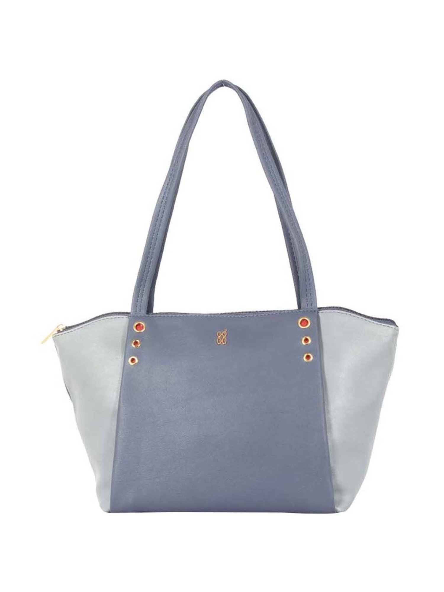 Baggit Blue Color Block Medium Tote Handbag