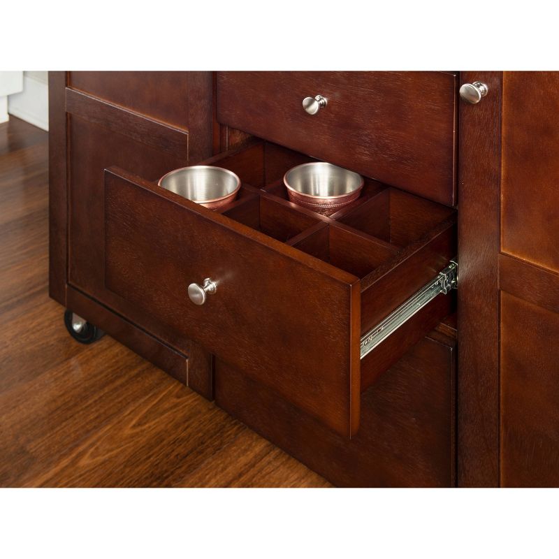 Origami Wood Top Steel Kitchen Organizer 3 Mesh Basket Sliding Drawer (2 Pack)