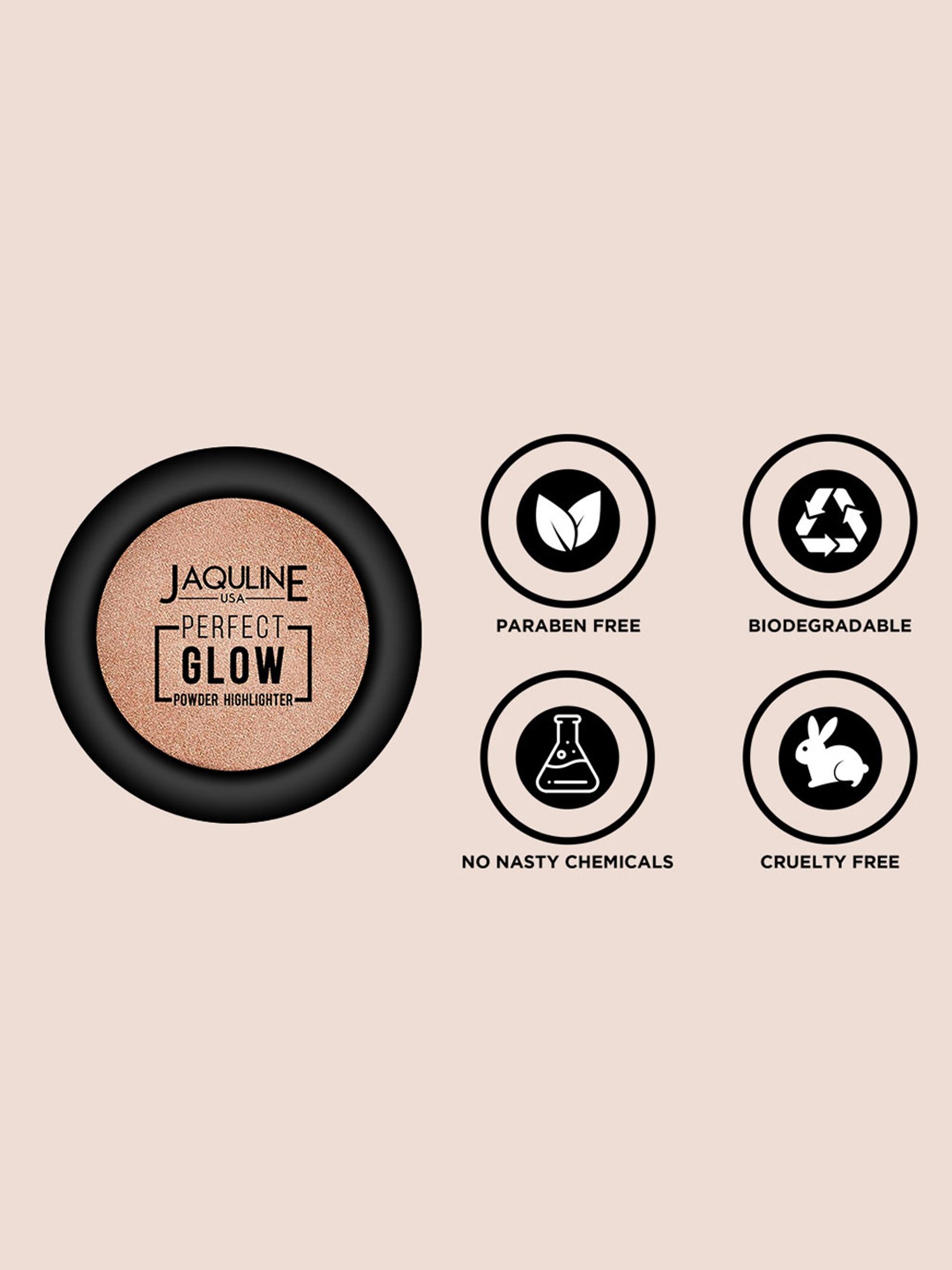 Jaquline USA Perfect Glow Powder Highlighter Golden Hour 03 - 5 gm