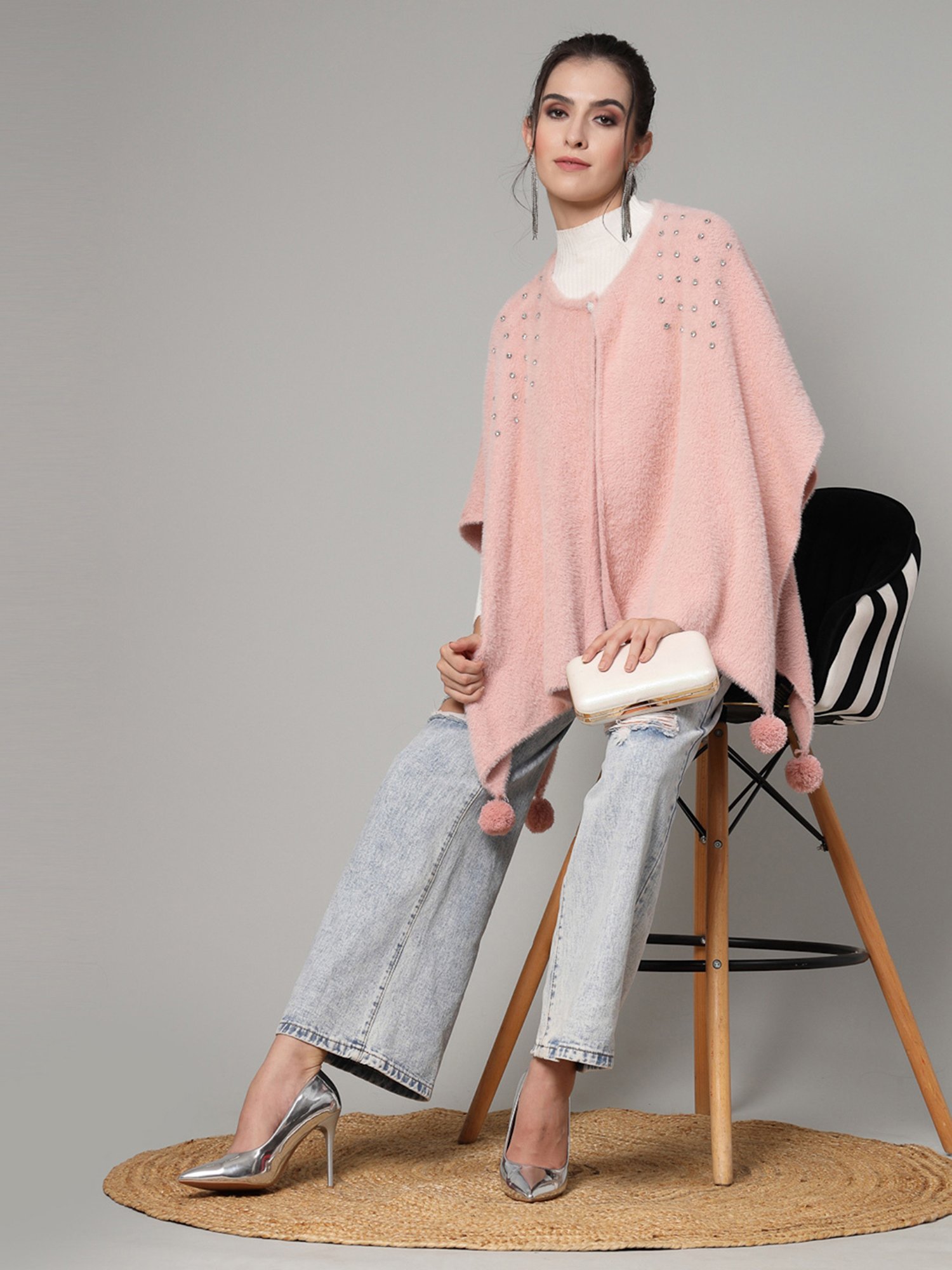 Mafadeny Peach Poncho