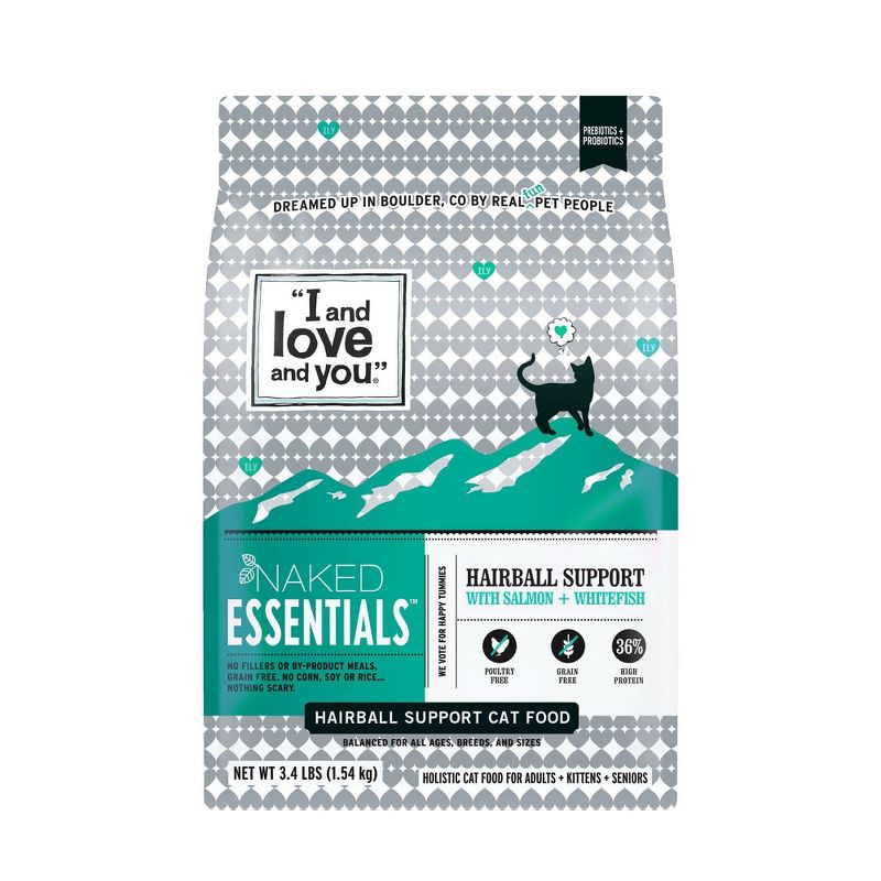 I and Love and You Naked Essentials Hairball Control with Salmon & Whitefish Adult Premium Dry Cat Food - 3.4