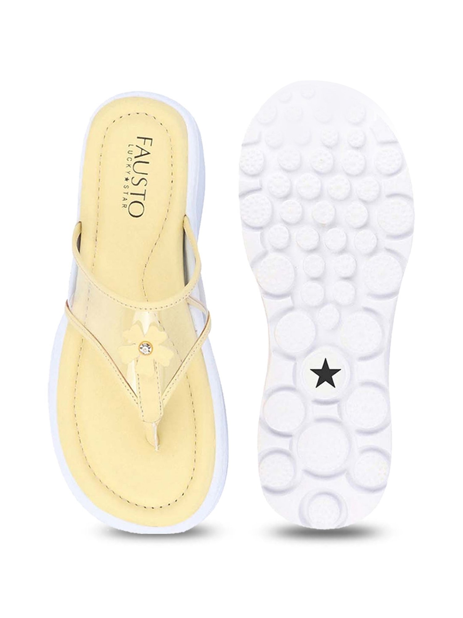 Fausto Women's Yellow Thong Sandals