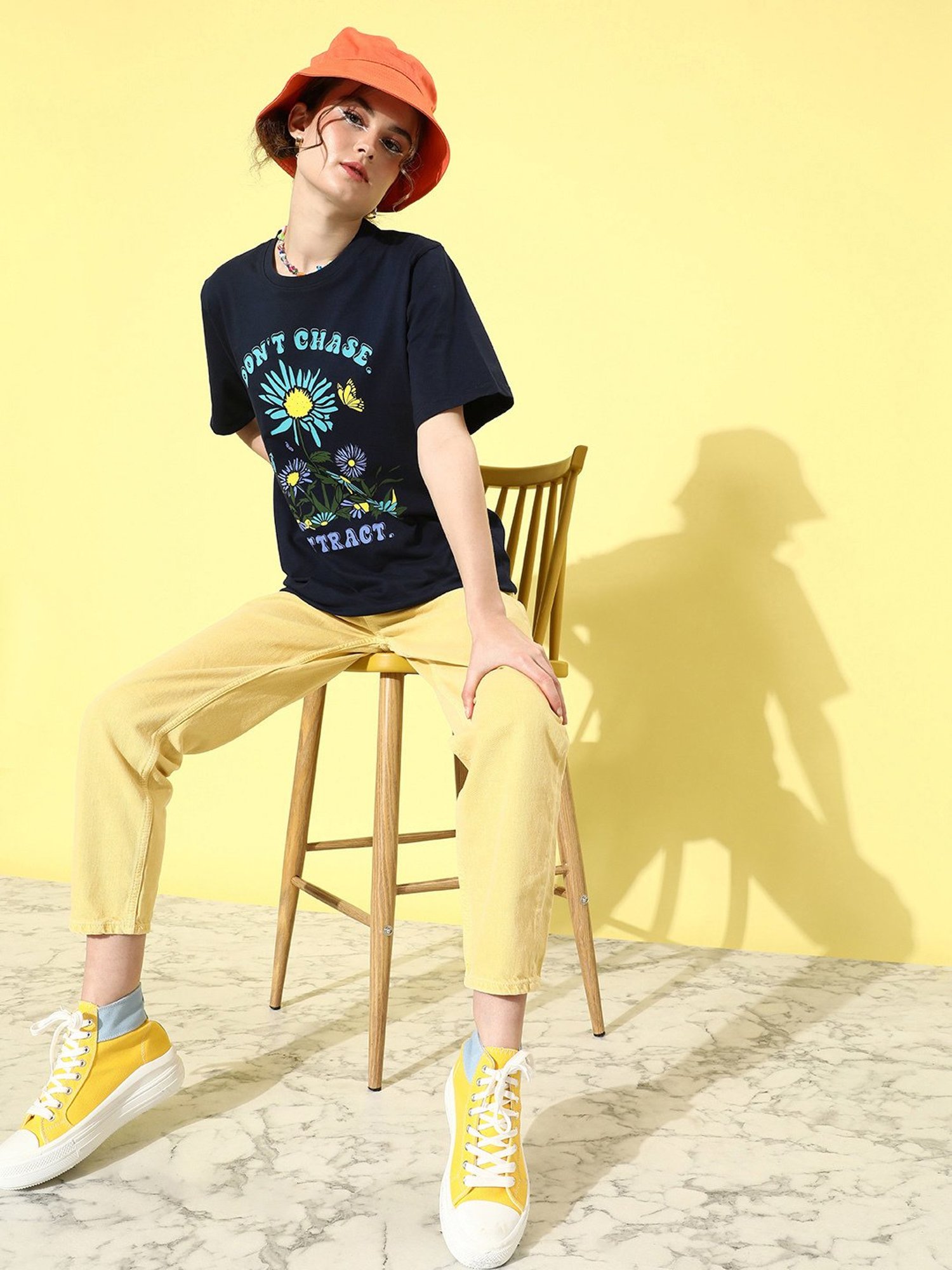 Dillinger Navy Cotton Graphic Print Oversized T-Shirt