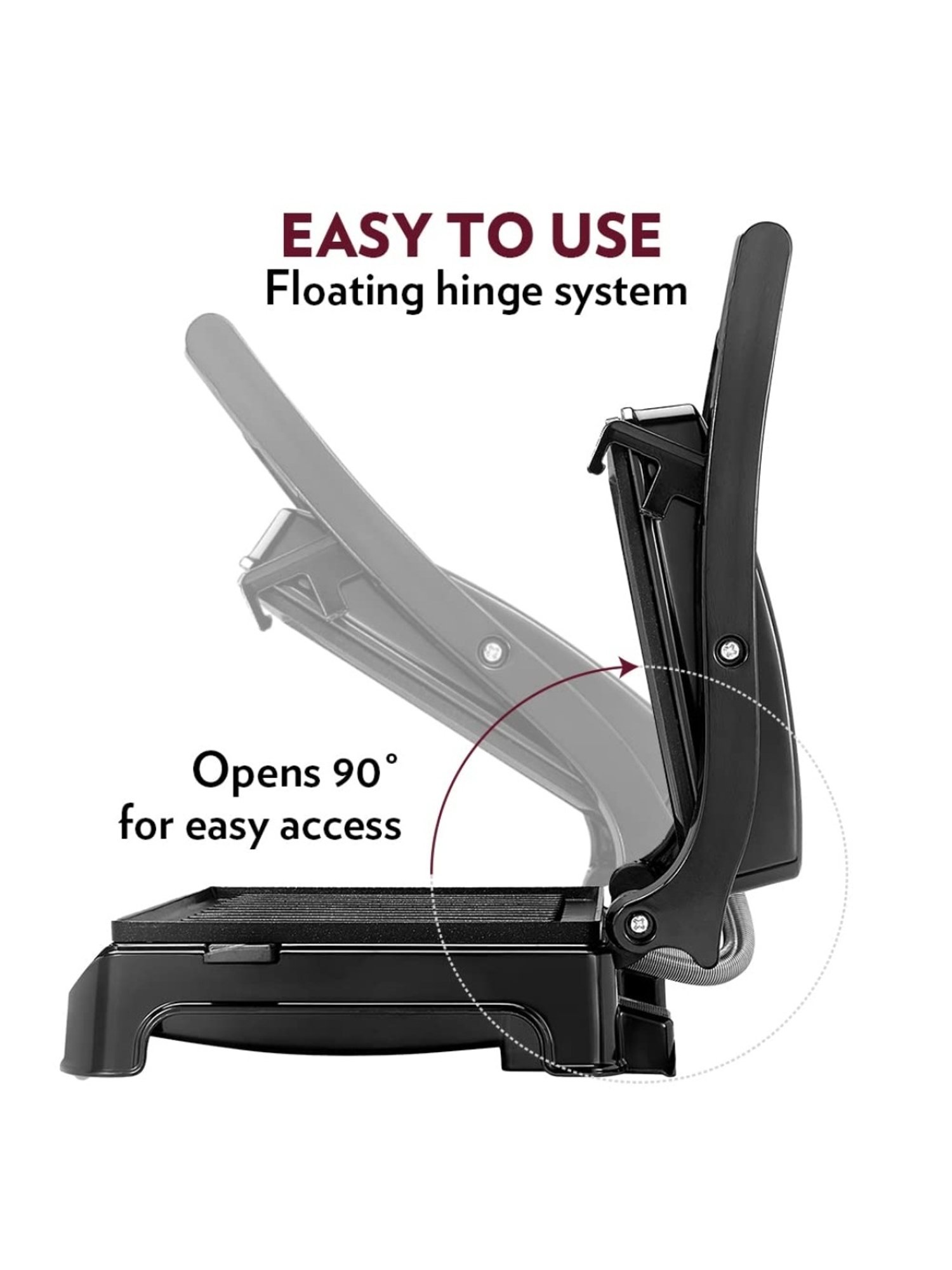 Borosil Sandwich Maker 700W Non Stick Coating (Black)