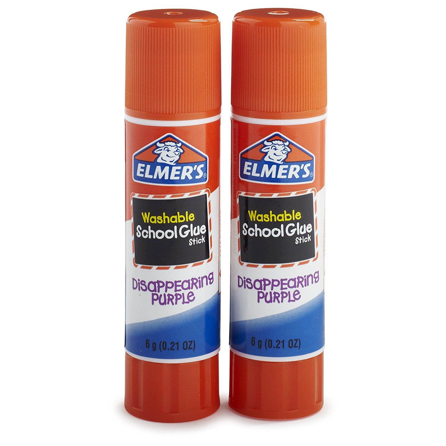 Elmer's Disappearing Purple School Glue Sticks, 0.21 oz, Pack of 2 E522