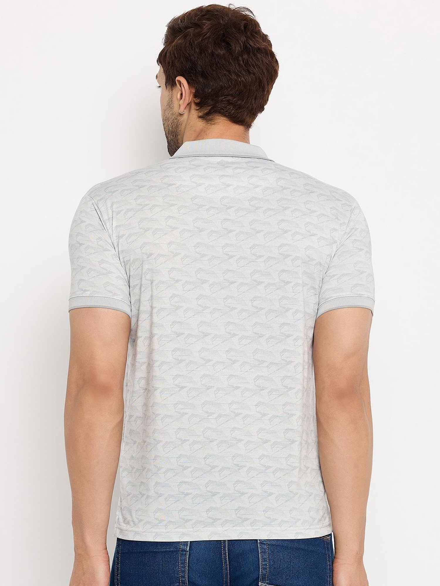 Duke Grey Regular Fit Printed Polo T-Shirt