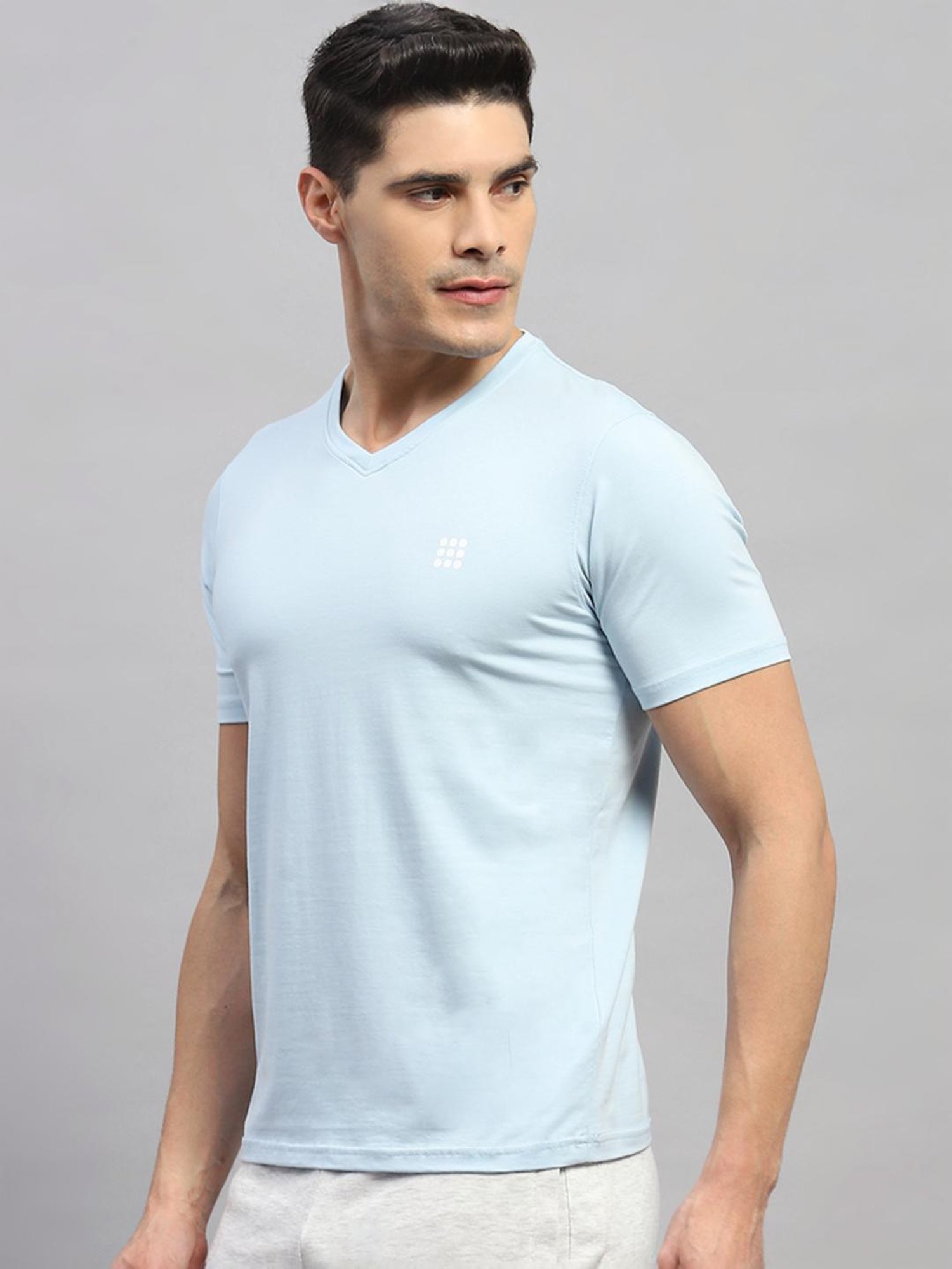 Rock.it Sky Blue Cotton Regular Fit T-Shirt