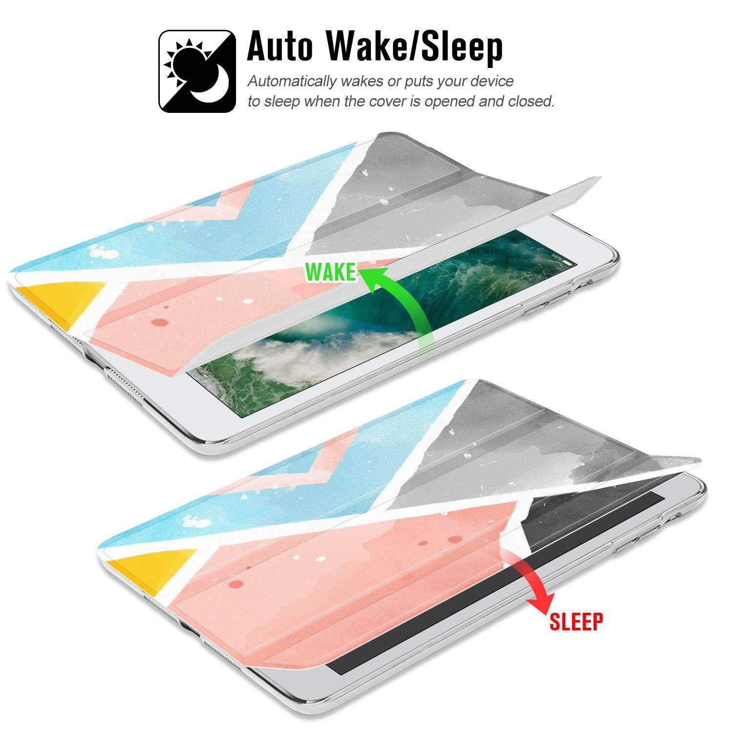 Ayotu Colorful Shell for iPad Mini 1 Case,Mini 2 Cover Mini 3 Slim Stand Smart Cover with Auto Wake/Sleep Protective Cover for iPad Mini 1/Mini 2/Mini 3 The Pink