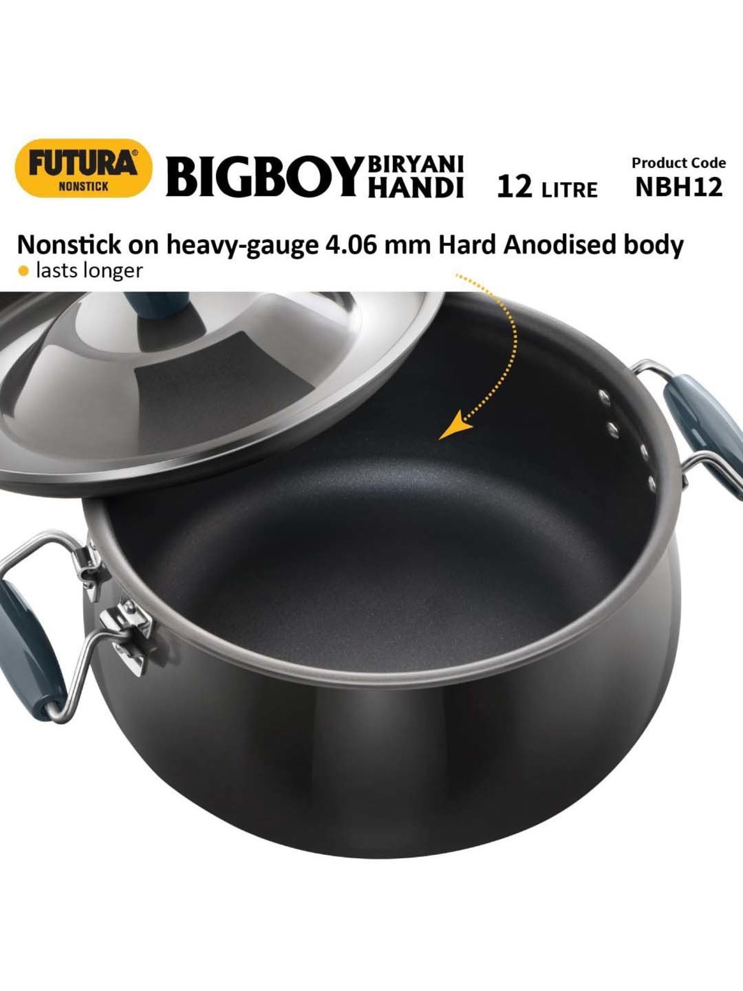 HAZEL Silver Induction Bottom Tope Stainless Steel Patila - 17.7 cm (2500 ml)