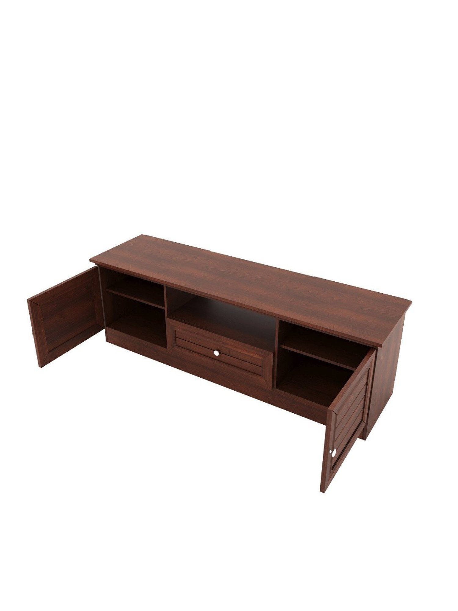 Nilkamal Sage Walnut Brown Engineered Wood TV Stand with 2 Cabinet with 1 Drawer & Shelf