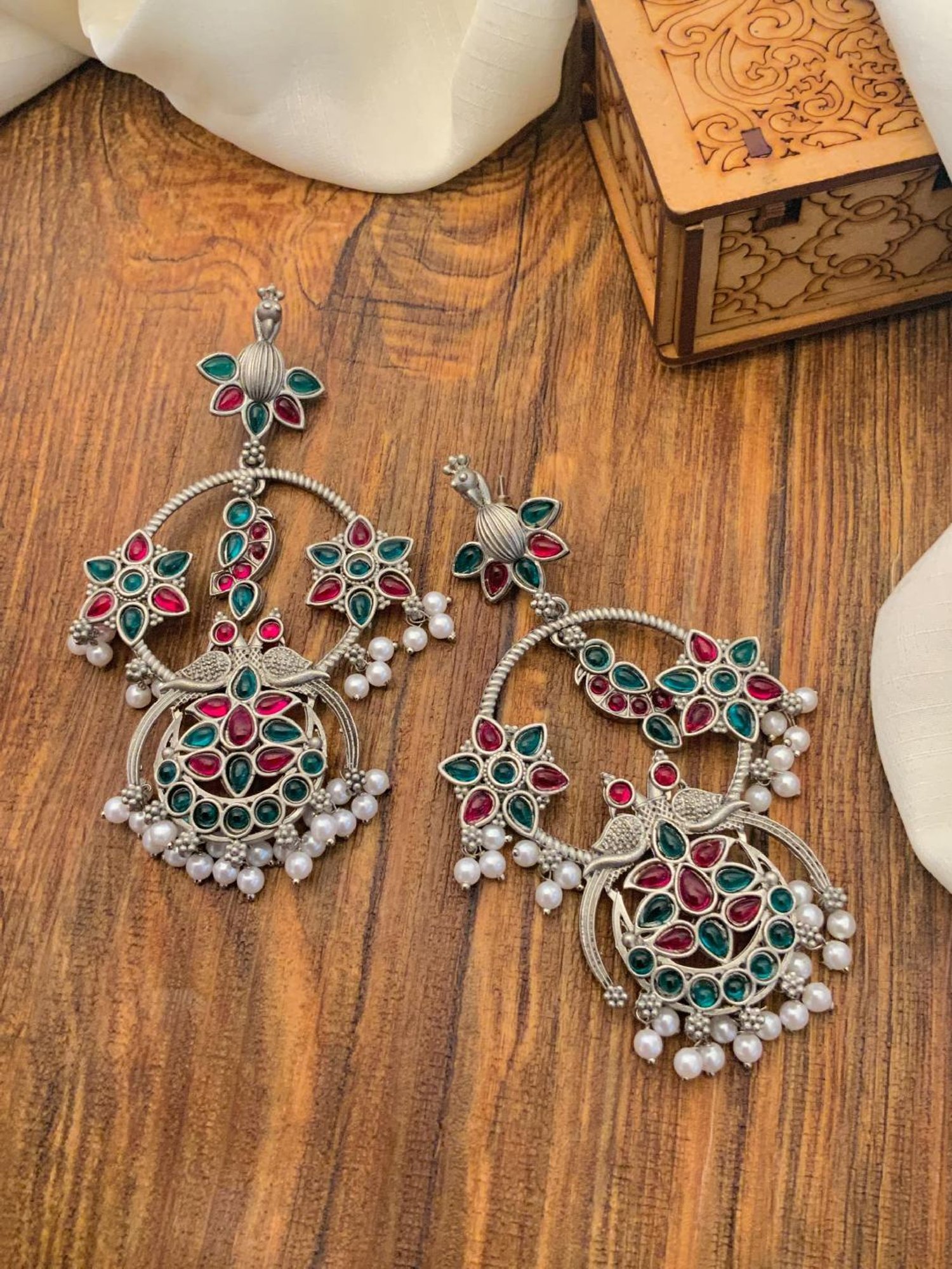 Abdesigns High-Quality Ornamental German Silver Earrings