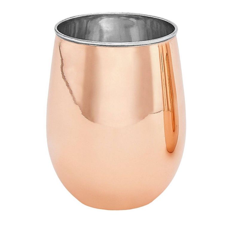 Old Dutch 17oz 2pk Stainless Steel Wine Glasses Copper