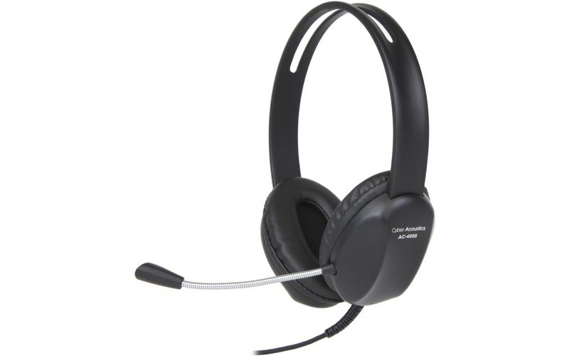 Cyber Acoustics AC-4000 Headset - Stereo - Mini-phone - Wired - Over-the-head - Binaural