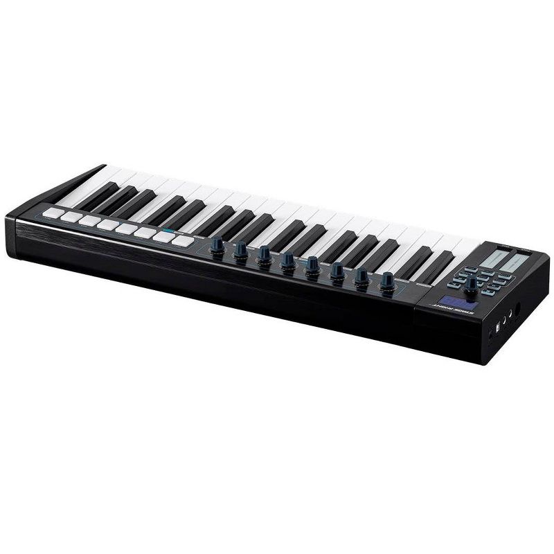 Monoprice SRK37 37-Key USB MIDI Keyboard Controller with 8 Velocity-Sensitive RGB Pads and 8 Assignable Knobs, 5 MMC Buttons - Stage Right Series
