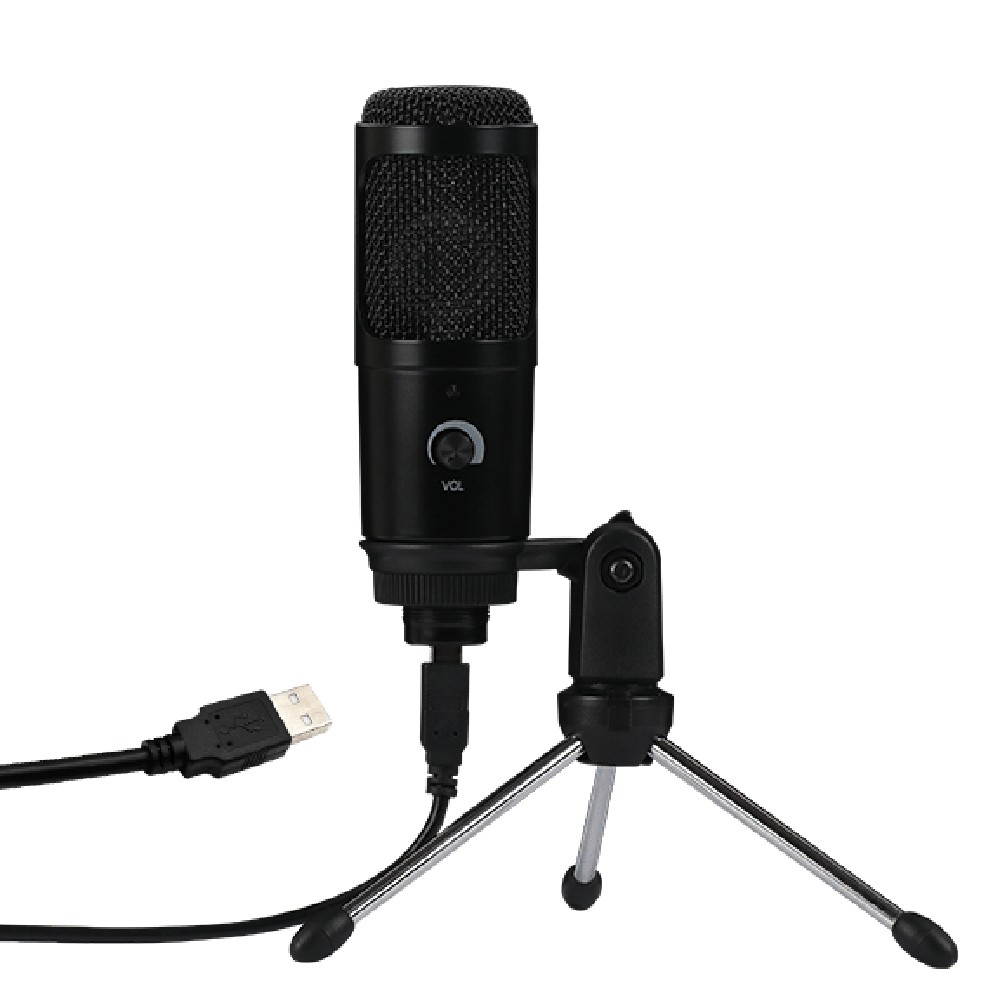 Condenser Microphone USB Microphone Karaoke Recording Broadcasting Podcasting with Clip Tripod Plug and Play for Laptop Desktop PC