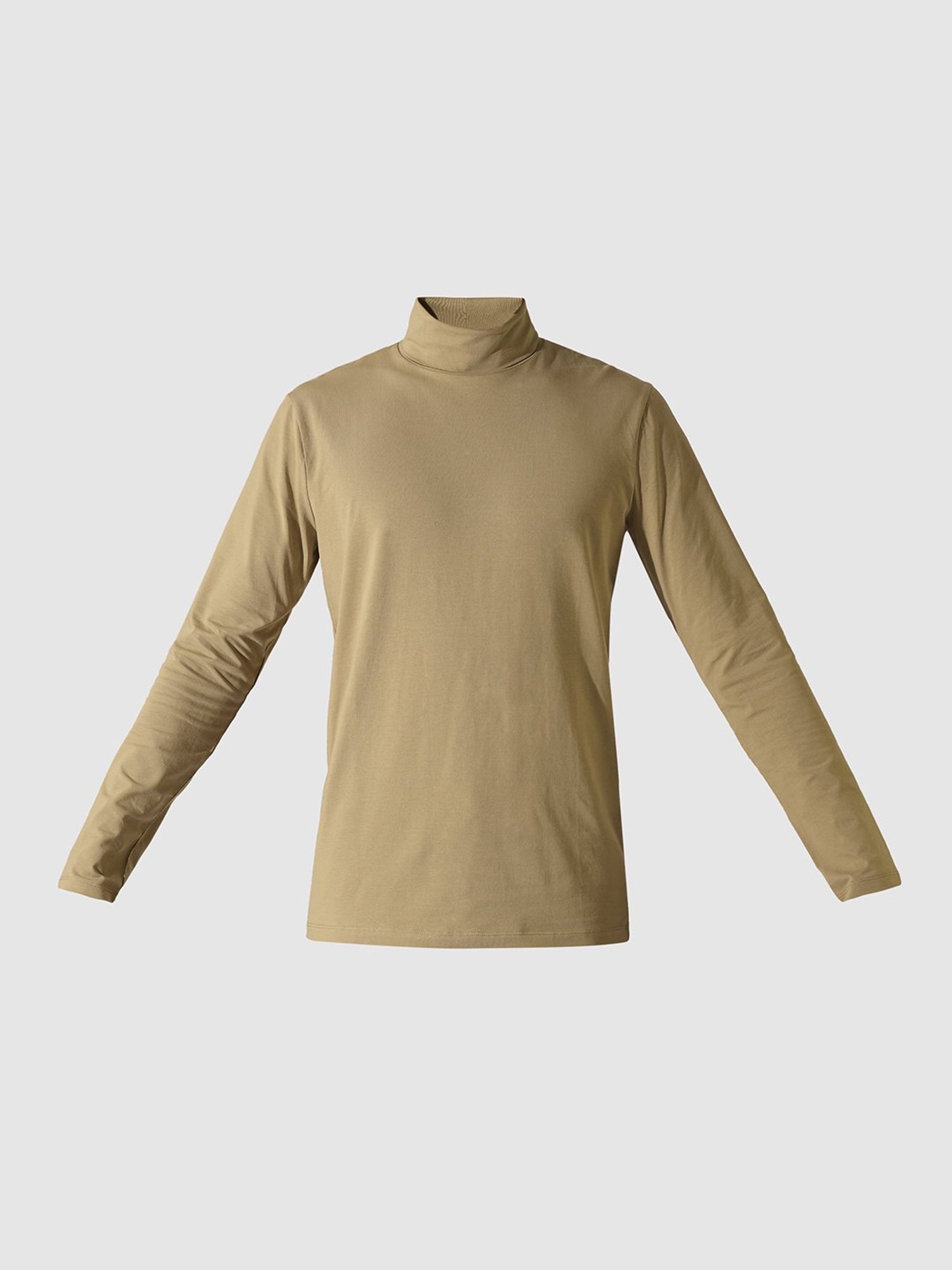 Selected Homme Beige Organic Cotton Slim High Neck